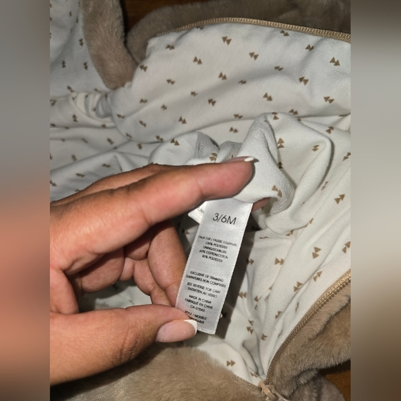 Cozy Tan Kids Footie with Hood - Picture 8 of 9